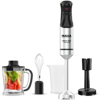 Inalsa 1500 W Black/Silver Hand Blender(Robot Inox 1500 Step Up|100% Copper Motor|Stepless Technology|4 Attachments)