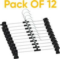 maaz industry plastic clip hanger Steel Trousers Pack of 12 Hangers For  Trousers(Black)