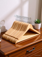 Ganpati Hangers Eco Friendly Wooden Shirt Pack of 20 Hangers For  Shirt(Beige)