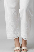 XSHE Lucknowi Chiknakari Embroidered Cotton Women Harem Pants