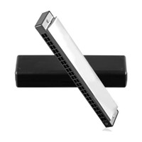 THE LALIT ENTERPRISES Hero HARMONICA Mouth Organ 24 Holes 48 Tones C Key With White Box (Silver)(Silver)