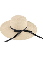 TREXEE Women's Big Brim Sun Hat - Floppy Foldable Straw Hat With Bowknot(Cream, Pack of 1)