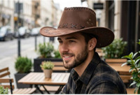 JIM Cowboy Hat(Brown, Pack of 1)