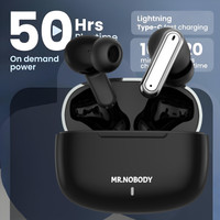 MR.NOBODY Ultrabuds with Latest BT v6.0,40Hr Playtime,13mm Dynamic Drivers,Rich Bass A500 Bluetooth(Black, True Wireless)