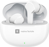 realme Techlife Buds T100 with up to 28 Hours Playback & AI ENC for Calls Bluetooth Headset(White, True Wireless)