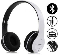 Techpunch COMFORTABLE EAR PADS WIRELESS HEADPHONE WITH AUX SUPPORT COMPATIBLE DEVICE. Bluetooth & Wired(White, On the Ear)