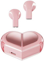 Life Like Rotatable Design Heart Shape TWS Earbuds, Fast Charging Earphones With Mic Bluetooth(Pink, True Wireless)