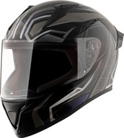 VEGA Bolt Marvel Black Panther Edition Motorbike Helmet(Black Silver)