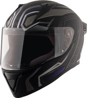 VEGA Bolt Marvel Black Panther Edition Motorbike Helmet(Dull Black Silver)
