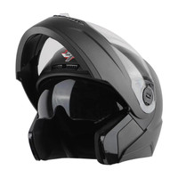 Steelbird SBA-7 7Wings ISI Certified Flip-Up for Men and Women Motorbike Helmet(Dashing Black with Outer Clear and Inner Smoke Sun Shield)