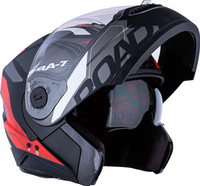 HEADFOX N2 Smart Bluetooth sba7 Calls | Music | GPS | Waterproof | Voice Command Road DV Motorbike Helmet(Red)