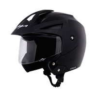 VEGA Crux Open Face Motorbike Helmet(Black)