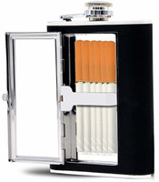Protos India.Net Portable Pocket Sized Cigarette Case Box Stainless Steel Hip Flask(236 ml)