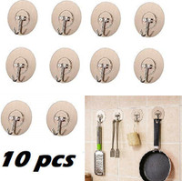 XBEY Self Adhesive Wall Hooks Heavy Duty Nail Free Sticky Hanger Hook 10(Pack of 10)