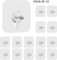 VAVSU Nail Free Wall Screw Adhesive Non-Trace No Drilling Bathroom Installation Hook 15(Pack of 15)
