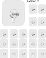 VAVSU Nail Free Wall Screw Adhesive Non-Trace No Drilling Bathroom Installation Hook 20(Pack of 20)