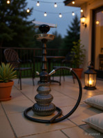 Atm manufacturer 21" Luna Hookah with silicon pipe for extra smooth and dence flow. 21 inch Aluminium Hookah(Black)