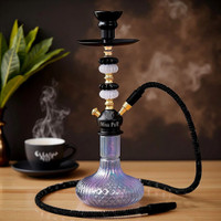 Misr Puff Premium Rainbow Lustrous Glass 17 inch Glass Hookah(Multicolor)