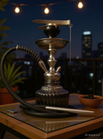 Atm manufacturer 14 inch Glass, Aluminium Hookah(Black)