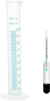INDIGINOUS Lactometer with 100 ml Measuring cylinder For Testing Milk Purity at Home Hydrometer Milk Testing meter Thermometer (White) Hydrometer