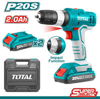 TOTAL 20V 45Nm 10mm Lithium-Ion Cordless Impact Drill with Fast Charging TIDLI20012 Brushless TIDLI20012 Cordless Drill(10 mm Chuck Size)