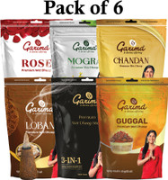 Garima Zipper Premium Wet Dhoop Pack of 6 Rose, Mogra, Chandan, Loban, Guggal, 3-in-1(6 Units, Set of 6)