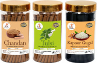 MkAgarbatti Pooja Dhoop Sticks Premium Jar 100Gm x3 ( 300 gram) | No Bamboo chandan kapoor gugal tulsi(300 g, Set of 3)