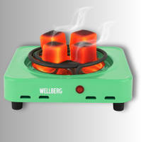 WELLBERG 1000 W Radiant Cooktop Jog Dial(Green, Hot Plate Cooktop Grill 1000W, Shockproof Compact & Portable | Electric Stove)