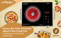 BAJAJ 2200 W Radiant Cooktop Jog Dial, Touch Panel(Black, Silver, IRX 220F Infrared Cooktop 2200 W)