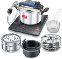 Prestige 1350 W Induction Cooktop Touch Panel(Black, 16 Pre-Set Menu)