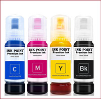 PRINTIFY High-Quality INK POINT 003 Ink for Epson Printers (C/M/Y/k - 70gm x4 Black + Tri Color Combo Pack Ink Bottle