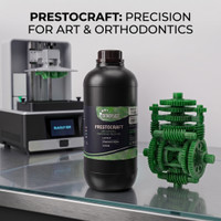 PrestoCraft 3D 405nm Standard Photopolymer UV Curing Resin | 1Kg Green | LCD/DLP 3D printers Green Ink Bottle