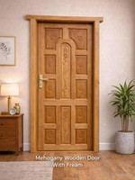 Howrah timber 12 Panel Mahogany Wooden Door with Frame,78x36x1.25 Inch Interior Door(Mahogany, Wood)
