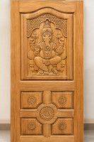 MAA BASHUMATA Premium Quality TEAK 5 Panel Ganesh Design Door Interior Door(Teak)