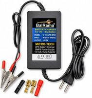 GoodsBazaar 12 Volt Battery Charger Power Adapter With Clip Bike Charger Worldwide Adaptor(Black)