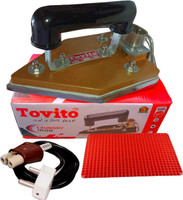 Tovito 3kg heavyweight iron manual electric iron box best quality with pluck,wire 750 W Dry Iron(golden)