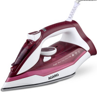 AGARO Imperial Steam Iron, Ceramic Coated Sole Plate, Fast Heating 2200 W Steam Iron(Maroon)