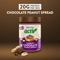 Nutralite Activ Peanut Spread, Chocolate Crunchy, 20g Protein per 100g,(1 kg)