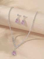 Dressberry Crystal Pink Jewellery Set(Pack of 1)