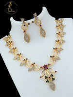 TINALIVA Brass Gold-plated Multicolor Jewellery Set(Pack of 1)