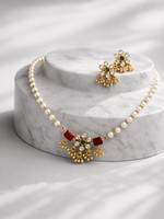 NIVAA Alloy Gold-plated Maroon Jewellery Set(Pack of 1)