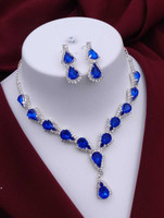 ShringarHouse Stone, Alloy Sterling Silver, Silver Blue, Silver Jewellery Set(Pack of 1)