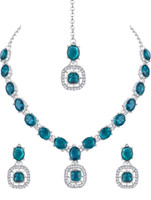 Atasi International Alloy Rhodium Silver, Green Jewellery Set(Pack of 3)