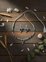 Amoha Lifestyle Alloy Silver Blue, Silver, White Jewellery Set(Pack of 1)