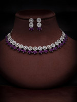 brado jewellery Brass Silver Silver, White, Purple Jewellery Set(Pack of 1)