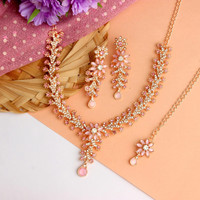 Atasi International Alloy Gold-plated Rose Gold, Pink Jewellery Set(Pack of 1)
