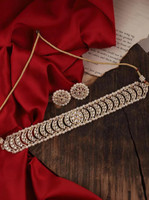Lunox Brass Gold-plated White Jewellery Set(Pack of 1)