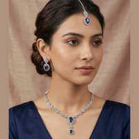 Amoha Lifestyle Alloy Silver White, Blue Jewellery Set(Pack of 4)