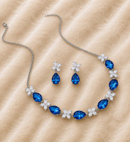 xael Alloy Silver Blue Jewellery Set(Pack of 1)