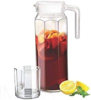 Sitaram Creation 1.3 L Glass Water 1.3 L Water Borosilicate Glass Water jug with lid, for Juice Water iced Tea Pitcher Tea Carafe hot Glass Pitcher, 1300 ml Pitcher (Glass)